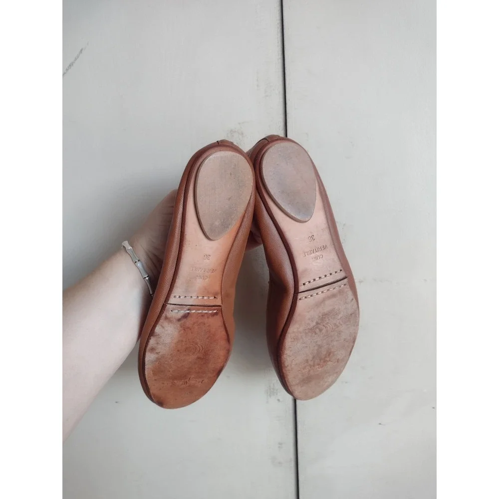 Bagllerina Travel Foldable Shoes BALLERINA Leather Ballet Flats Size 36 Paris